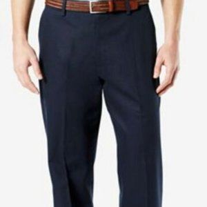 New Men's  Dockers Performance Pants -Flat Front-Relaxed Fit Navy Blue 30/30